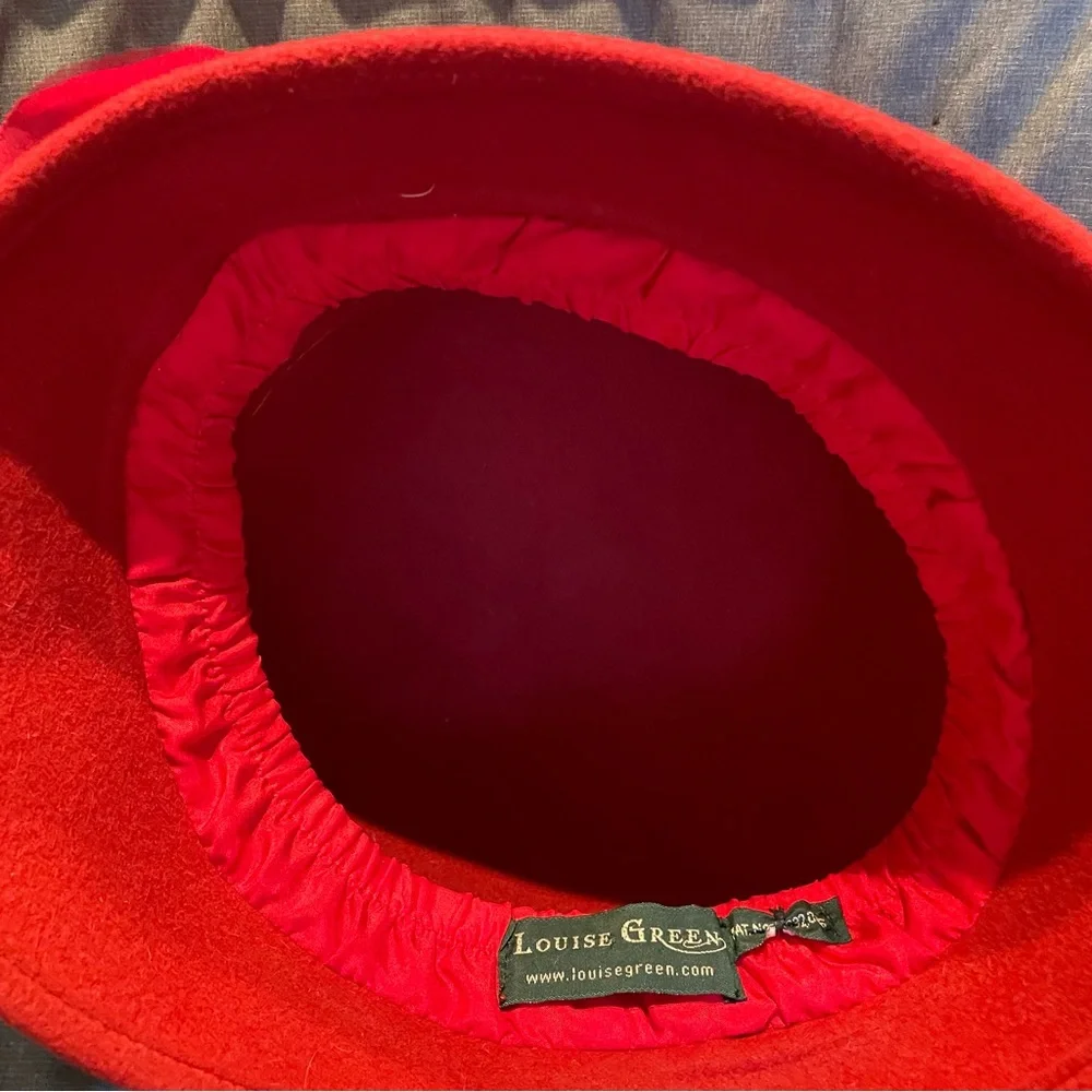 Louise Green Red Cloche Hat - Picture 6 of 7